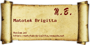 Matotek Brigitta névjegykártya